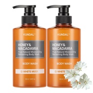 Kundal Nature Honey & Macadamia Body Wash Shower Gel [White Musk] Aloe & Coconut oil for Relaxing Sh