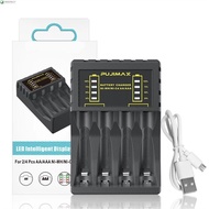 NEEDWAY Battery USB Charger Smart Chargering Universal Black 4 Slot Ni-MH/Ni-Cd USB Charger Battery 