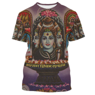 3D Hindu God Shiva Printed Ganesha Graphic T Shirt  Hanuman Casual Men T-shirts Vintage Tops 90s Aes