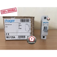 HAGER MU125A MCB 6KA 25AMP 1POLE