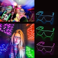 LED Glasses Eyes-Friendly EL Wire LED Glasses Eye-Catching Rave Glasses Battery Powered LED Light up