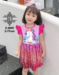 AILUBEE SEQUIN GIRL DRESS UNICORN-E009