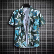 M-5XL New Hawaiian Plus Size Casual All Match Short Sleeve Shirt Men