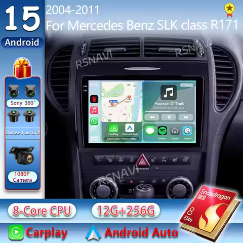 Android 15 For Benz SLK-Class R171 2004 - 2011 2K QLED Stereo Car Radio Multimedia Video Player GPS 