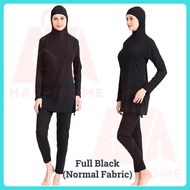 Baju Renang Labuh Black Spandex Muslimah Women Swimwear Swimsuit Borong Full Tudung Ladies Swimming Suit Burkini Badpak Plus Size