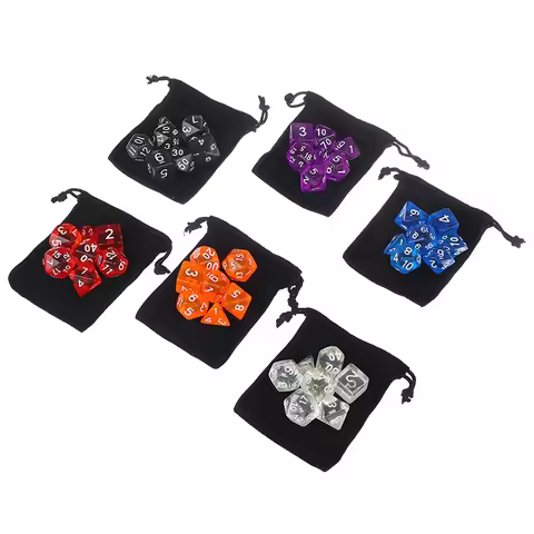 7pcs/set DnD Polyhedral Dice Set for Tabletop Games RPG MTG D4 D6 D8 D10 D% D12 D20 6Colors for Choo