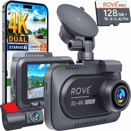 ROVE R2-4K DUAL Dash Cam Front and Rear, STARVIS 2 Sensor, FREE 128GB Card Included, 5G WiFi - up to