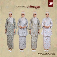 Kurung Factory - Auraya Kurung Printed Baju Raya 2026 Material Cotton Kain Lipat Depan