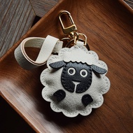 Handcrafted Shaun the Sheep Leather Keychain - Sheep Keychain & Animal Keychain & Cute Keychain & Sh