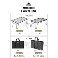 CAMPINGMOON / SHINETRIP Camping Black Steel Mesh Wire Table T-235 Foldable Table Bamboo Board Table 