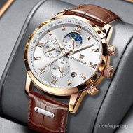 【In stock】LIGE New Men Watch Business Watch for Men Waterproof Quartz Wristwatch Chronograph Leather Sports watch 4ZAT