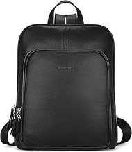 Genuine Leather Backpack Purse Casual College Travel Bags for Women, 4-black, 10.23L x 13.58H x 5.51