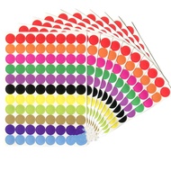 880Pcs/10 Sheet Round Spot Circles Sealing Stiker Paper Labels Coloured Dot Stickers Adhesive Packag