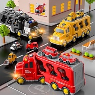7 IN 1 Diecast Carrier Truck Toys Cars Engineering Vehicles Excavator Bulldozer Truck Model Sets Kid