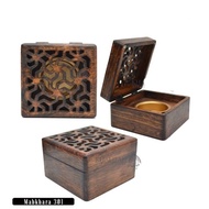 Pyramid Wooden / Kayu Mabkhara incense burner with Bakhoor / incense / gaharu