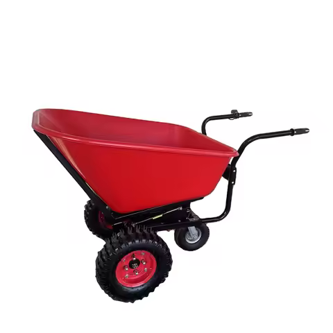 Construction Site 3-Wheel Electric Wheelbarrow Household Metal Cement Dump Truck Hand Trolley Cart G