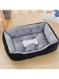 1 件舒適寵物床屋附方形墊適合大型犬和貓 - 柔軟舒適的沙發睡墊