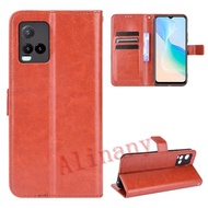 Vivo Y33s / Y21 / Y21s Case Flip PU Leather Wallet Back Cover Vivo Y33s VivoY33s Phone Casing