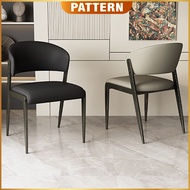 PATTERN Light Luxury PU Leather Dining Chair | Backrest Chair | Restaurant Hotel Chair | Kerusi Maka