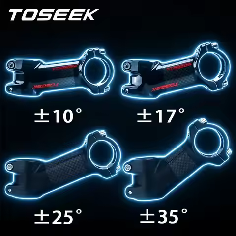 TOSEEK Bicycle Handlebar Stem Aluminum+Carbon MTB Stem Ultralight Bike Power Stem 10/17/25/35 Degree