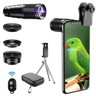 APEXEL HD Phone Camera Lens Kit 4in1 Telephoto Zoom Monocular Telescope 22X Macro Wide Fisheye Lens 