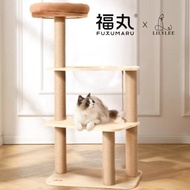 [SG SELLER] Fukumaru Vertical Cat Scratching Post - Solid Wood Rotating Cat Climbing Tower with Spac