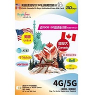 3香港 - 3HK 美國 | 加拿大 30日 | 30天 5G / 4G 無限上網卡 | 數據卡 (15GB FUP)[C35] 新舊包裝隨機發貨