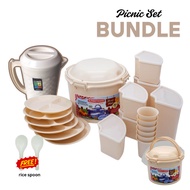 Happy Plastic Sunnyware 20 IN 1 New Picnic Set Mate 20pcs with Pitcher Bundle (BPA Free)