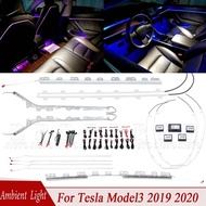 PF0U 64 Color APP Controller Interior Ambient Lighting Touch Control Fit For Tesla Model3 2019-2020 