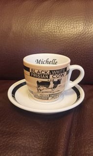 黑白淡奶黑白版 michelle 瓷杯瓷碟