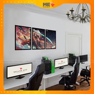 Set of 3 Genshin Impact canvas paintings 1.2mx0.6m upon request, high-quality composite frame to dec