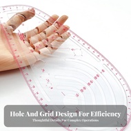 4 Pieces Clear Markings French Curve Ruler Set Flexible Plastic Clothing Pattern Making Ruler Set Tr