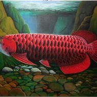 Lukisan ikan arwana super red
