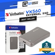 Verbatim Vx560 256GB / 512GB / 1TB USB3.1 External SSD Solid State Drive [Ultra Compact with Aluminu