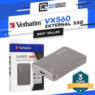 Verbatim Vx560 256GB / 512GB / 1TB USB3.1 External SSD Solid State Drive [Ultra Compact with Aluminum Housing]