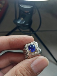 Cincin permata blue safir afrika