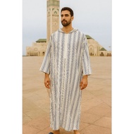 KATUN Djellaba.id Umrah Gamis Muslim Clothes Prayer Robe Hoodie Jalabah Kapucong Moroccan Men's Soft
