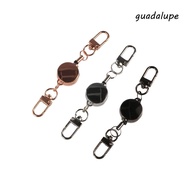 GUADALUPE Retractable Key Holder, Alloy Anti-theft Elastic Keychain, Retractable Badges Holder 21MM 