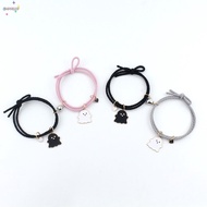 OKHALLO 2pcs Magnetic Couple Bracelet, Casual Couple Style Cute Ghost Face Twine Bracelet, Magnetic 
