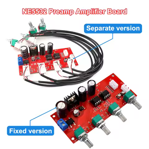 NE5532 Preamp Amplifier Board HIFI Stereo Volume Tone Control Pre-amp Preamplifier Treble Midrange B