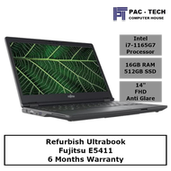 Fujitsu Lifebook E5411 Refurbish Laptop | i7-1165G7 | 16GB RAM | 512GB SSD | Windows Pro | 6 Month Warranty