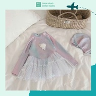 Newest Girls Long Sleeve Sunscreen Swimsuit 2026 code BG-135 (With hat)