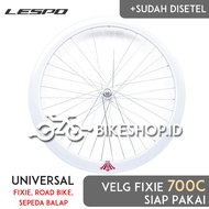 PUTIH Wheelset Bicycle Rims Uk 700c 5cm Alloy Front/Rear Rims Wheels Ready To Be Fixie Racing Road Bike LESPO White | High Quality