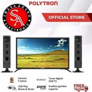 Led Digital Tv 32 Inch Polytron + Tower Speaker Type: 32TV1855 (Medan)