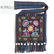 Hmong Vintage Chinese National Style Ethnic Shoulder Bag Embroidery Boho Hippie Tassel Tote Messenge
