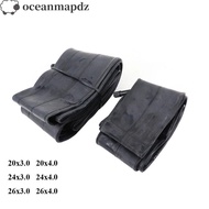 OCEANMAPDZ Beach Bicycle Tube, 20x3.0 20x4.0 24x3.0 24x4.0 Bike Inner Tube, Mountain Bike Black Tyre