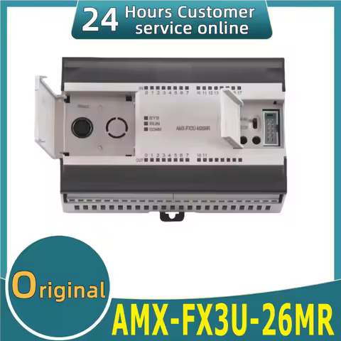 Original AMX-FX3U-26MR Ethernet PLC compatible controller relay 2AI/1AO 16I/10O MODBUS+programming c