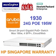 Aruba Instant On 1930 24G POE Smart 24-port PoE+ 195W with 4 SFP+ Cloud Gigabit Switch ( HPE JL683A 1930 24G 4SFP+, HP ) - 1930-24G Series - HP Singapore Limited Life Time Warranty