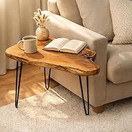 Live Edge Coffee Table for Living Room, About 20" W x 16" D x 17" H Natural Cedar‌ Solid Wood Coffee