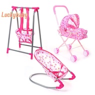 [LuckybabyS] Doll House Accessories Roing Chairs Swing Bed Dining Chair Baby Play House new